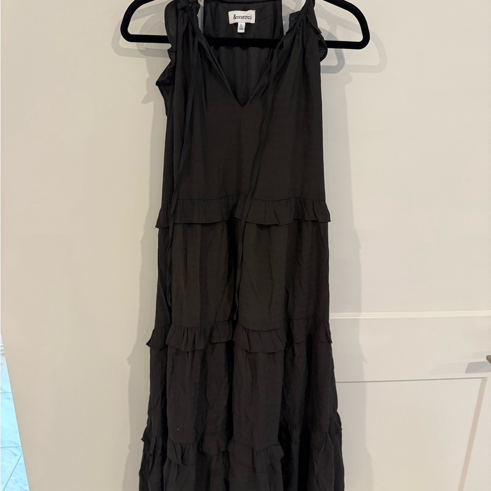 Women's Black Ruffled Dress